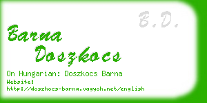 barna doszkocs business card